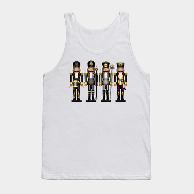 Row of Four Asexual Pride Flag Winter Nutcrackers Tank Top by LiveLoudGraphics